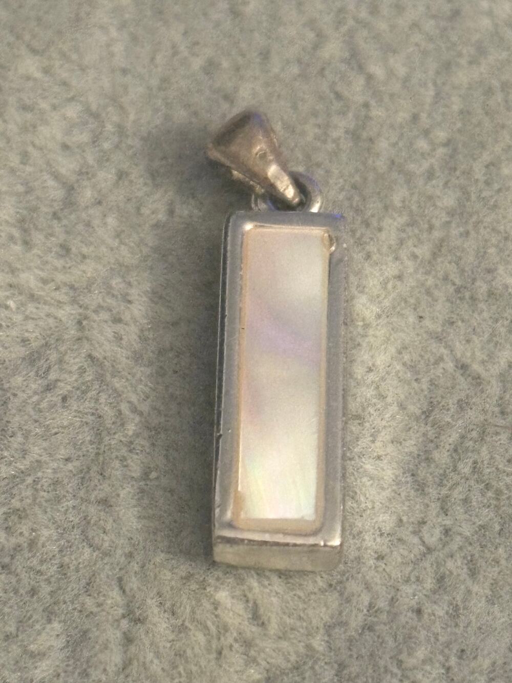 Vintage Mother of Pearl Rectangle Pendant